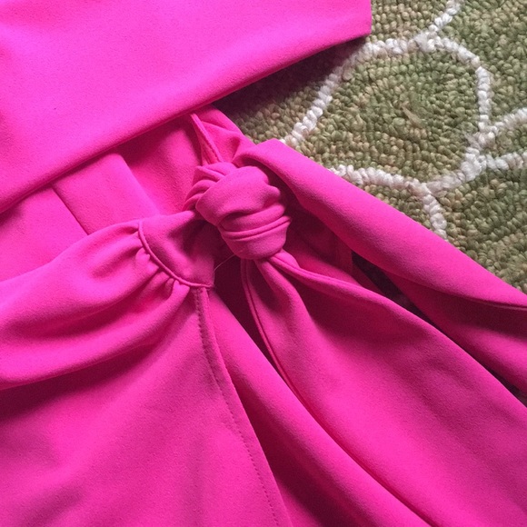 Tobi hot pink tie waist midi dress - Picture 2 of 5